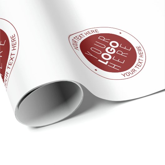 Ihr Logo und Ihr anpassbarer Text | Tiefe Rot/DIY- Geschenkpapier (Rolleneckpunkt)
