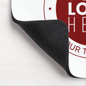 Ihr Logo und Ihr anpassbarer Text | Tiefe Rot/DIY- Mousepad (Ecke)