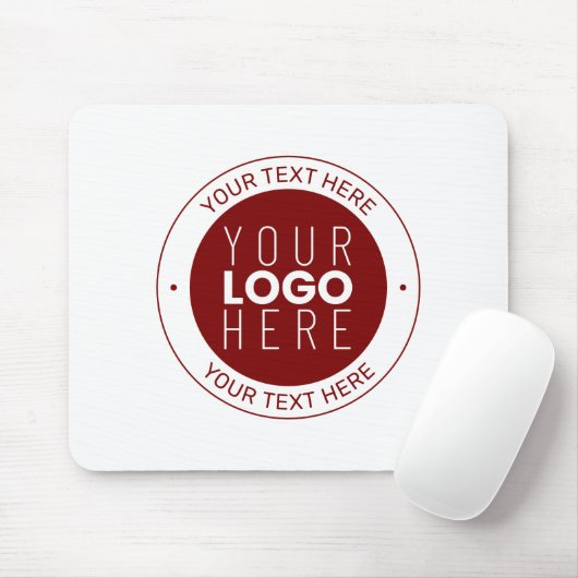 Ihr Logo und Ihr anpassbarer Text | Tiefe Rot/DIY- Mousepad (Mit Mouse)