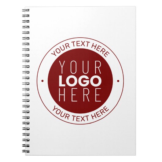 Ihr Logo und Ihr anpassbarer Text | Tiefe Rot/DIY- Notizblock (Vorderseite)