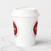 Ihr Logo und Ihr anpassbarer Text | Tiefe Rot/DIY- Pappbecher (Links)
