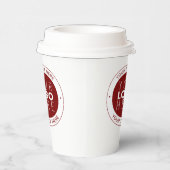 Ihr Logo und Ihr anpassbarer Text | Tiefe Rot/DIY- Pappbecher (Rechts)