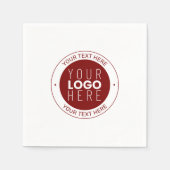 Ihr Logo und Ihr anpassbarer Text | Tiefe Rot/DIY- Serviette (Vorderseite)