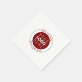 Ihr Logo und Ihr anpassbarer Text | Tiefe Rot/DIY- Serviette (Ecke)
