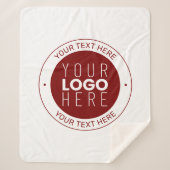 Ihr Logo und Ihr anpassbarer Text | Tiefe Rot/DIY- Sherpadecke (Vorderseite)