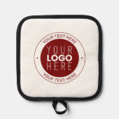 Ihr Logo und Ihr anpassbarer Text | Tiefe Rot/DIY- Topflappen (Vorderseite)