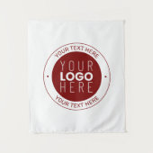 Ihr Logo und Ihr anpassbarer Text | Tiefe Rot/DIY- Wandteppich (Vorderseite)