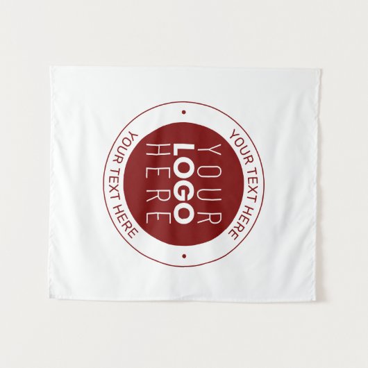 Ihr Logo und Ihr anpassbarer Text | Tiefe Rot/DIY- Wandteppich (Vorderseite (Horizontal))