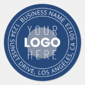 Ihr Logo und Ihr benutzerdefinierbarer Circle Text Runder Aufkleber (Vorderseite)