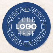 Ihr Logo und Ihr benutzerdefinierbarer Circle Text Runder Pappuntersetzer (Vorderseite)