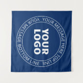 Ihr Logo und Ihr benutzerdefinierbarer Circle Text Wandteppich (Vorderseite (Horizontal))