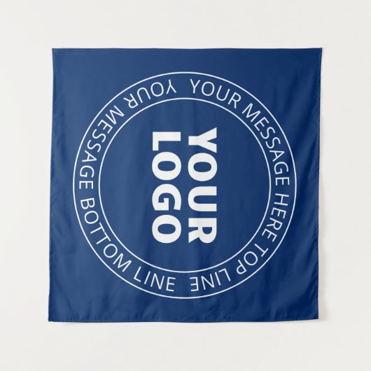 Ihr Logo und Ihr benutzerdefinierbarer Circle Text Wandteppich (Vorderseite (Horizontal))