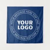 Ihr Logo und Ihr benutzerdefinierbarer Circle Text Wandteppich (Vorderseite)