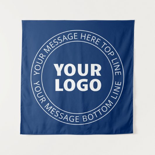 Ihr Logo und Ihr benutzerdefinierbarer Circle Text Wandteppich (Vorderseite)