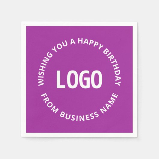 Ihr Logo und Ihr benutzerdefinierter Text | Herzli Serviette (Vorderseite)