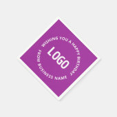 Ihr Logo und Ihr benutzerdefinierter Text | Herzli Serviette (Ecke)