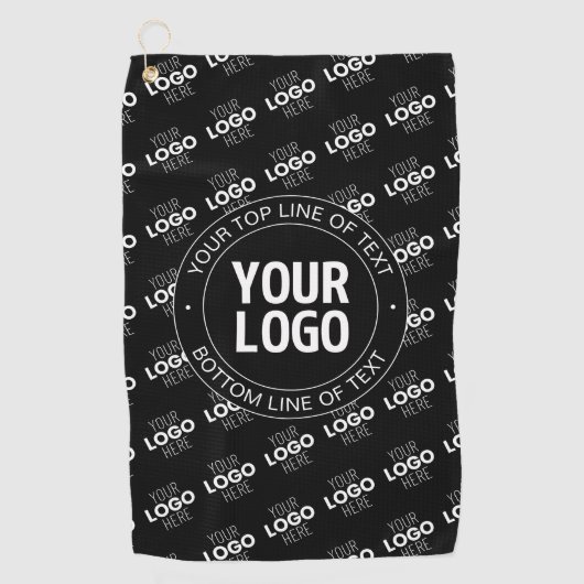 Ihr Logo und Ihr benutzerdefinierter Text mit Logo Golfhandtuch (Vorderseite)