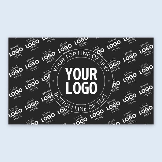 Ihr Logo und Ihr benutzerdefinierter Text mit Logo Rechteckiger Aufkleber