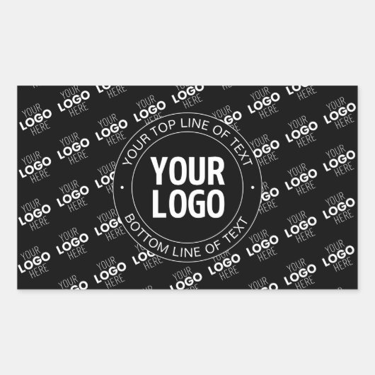 Ihr Logo und Ihr benutzerdefinierter Text mit Logo Rechteckiger Aufkleber (Vorderseite)