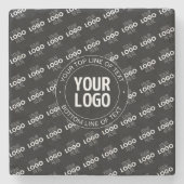 Ihr Logo und Ihr benutzerdefinierter Text mit Logo Steinuntersetzer (Vorderseite)