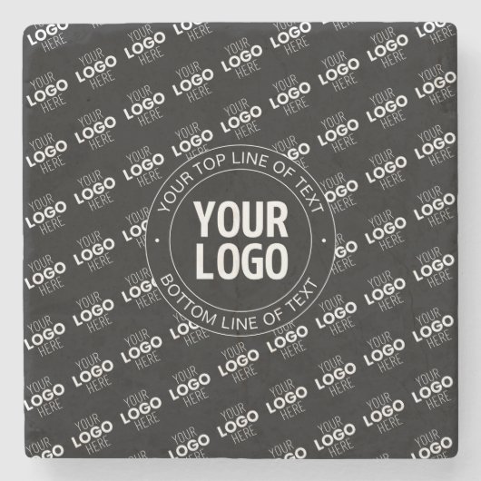 Ihr Logo und Ihr benutzerdefinierter Text mit Logo Steinuntersetzer (Vorderseite)