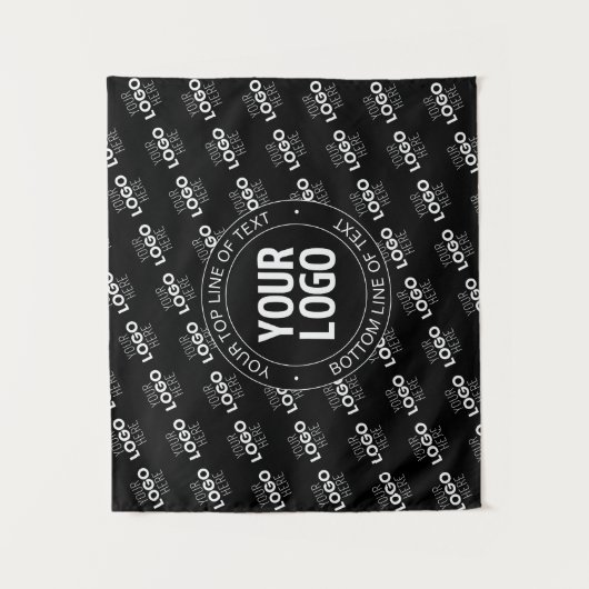 Ihr Logo und Ihr benutzerdefinierter Text mit Logo Wandteppich (Vorderseite)