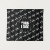 Ihr Logo und Ihr benutzerdefinierter Text mit Logo Wandteppich (Vorderseite (Horizontal))