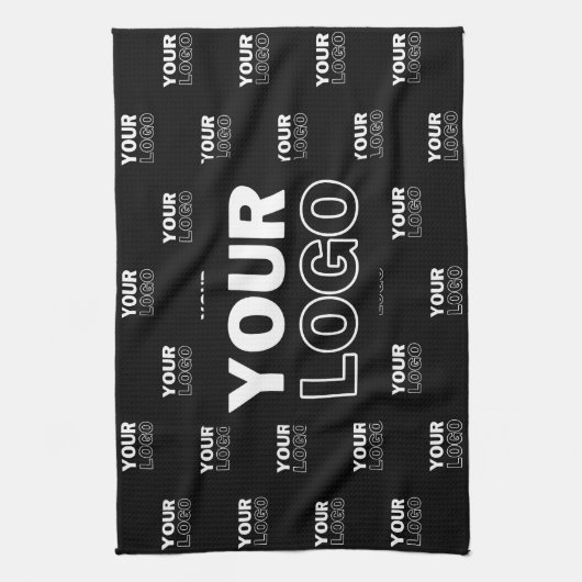 Ihr Logo und Ihr mehrfarbiges Logo im Hintergrund  Geschirrtuch (Vertikal)