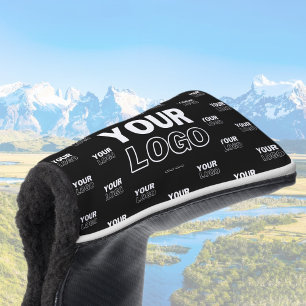Ihr Logo und Ihr mehrfarbiges Logo im Hintergrund  Golf Headcover