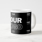 Ihr Logo und Ihr mehrfarbiges Logo im Hintergrund Jumbo-Tasse (Vorderseite Rechts)