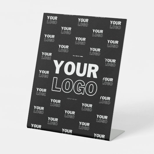 Ihr Logo und Ihr mehrfarbiges Logo im Hintergrund Sockelschild (Vorderseite)