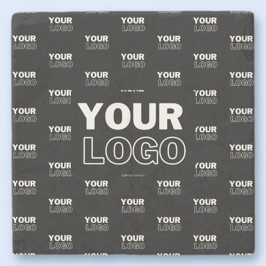 Ihr Logo und Ihr mehrfarbiges Logo im Hintergrund  Steinuntersetzer