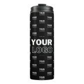 Ihr Logo und Ihr mehrfarbiges Logo im Hintergrund  Thermosbecher (Vorderseite)