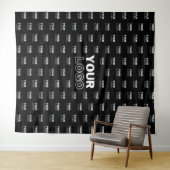 Ihr Logo und Ihr mehrfarbiges Logo im Hintergrund  Wandteppich (Beispiel (Horizontal))