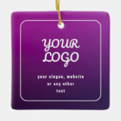 Ihr Logo und Ihr stylisches Licht bis dunkel Lila  Keramikornament (Vorderseite)