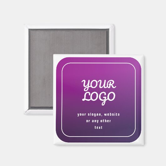 Ihr Logo und Ihr stylisches Licht bis dunkel Lila Magnet (Vorderseite/Rückseite)