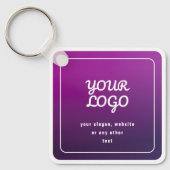 Ihr Logo und Ihr stylisches Licht bis dunkel Lila Schlüsselanhänger (Vorderseite)