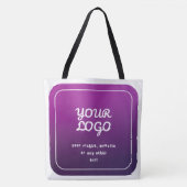 Ihr Logo und Ihr stylisches Licht bis dunkel Lila  Tasche (Vorderseite)
