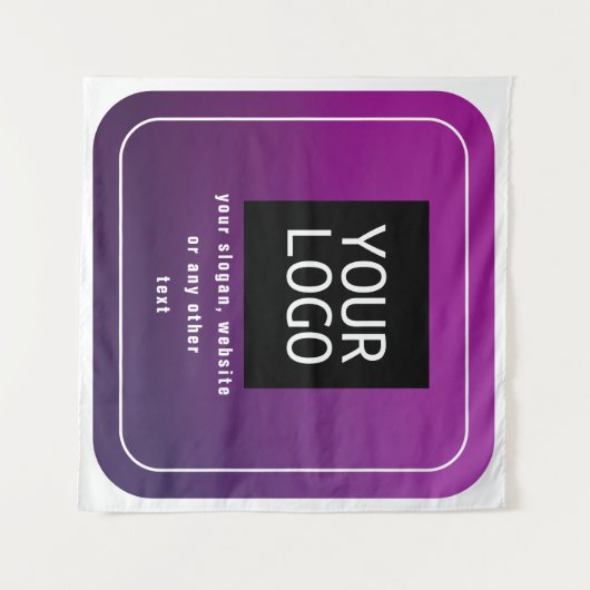 Ihr Logo und Ihr stylisches Licht bis dunkel Lila Wandteppich (Vorderseite (Horizontal))