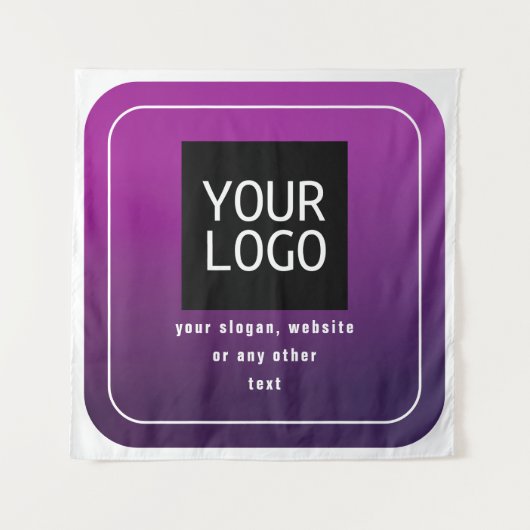 Ihr Logo und Ihr stylisches Licht bis dunkel Lila Wandteppich (Vorderseite)