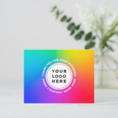 Ihr Logo und Ihr Text-Regenbogen Personalisiert Vi Postkarte (Stehend Vorderseite)