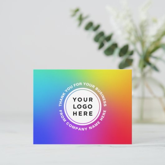 Ihr Logo und Ihr Text-Regenbogen Personalisiert Vi Postkarte (Stehend Vorderseite)