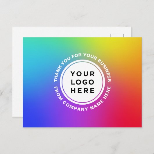 Ihr Logo und Ihr Text-Regenbogen Personalisiert Vi Postkarte (Vorne/Hinten)