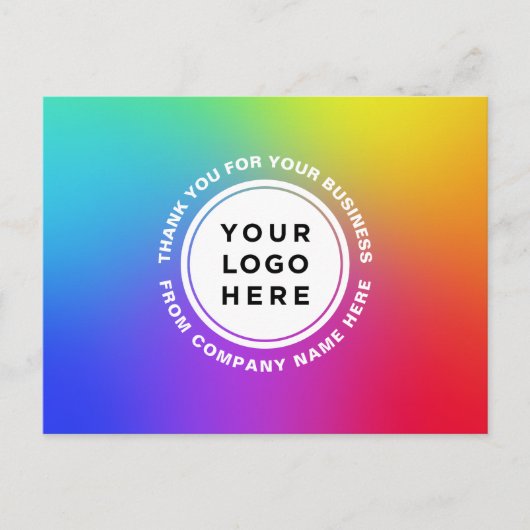 Ihr Logo und Ihr Text-Regenbogen Personalisiert Vi Postkarte (Vorderseite)