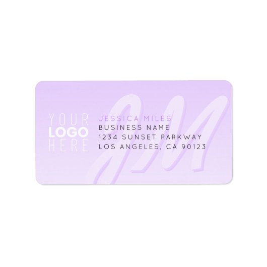 Ihr Logo und Ihre fette Monogramm-Rücksendeadresse Adressaufkleber (Vorne)