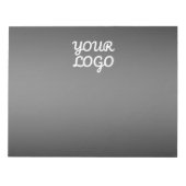 Ihr Logo und moderne dunkle Grau-Farbe Ombre Notizblock (Vorderseite)
