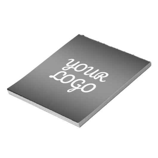 Ihr Logo und moderne dunkle Grau-Farbe Ombre Notizblock (Rotiert)
