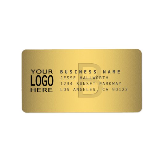 Ihr Logo und moderne Imitat Metalle-Rücksendeadres Adressaufkleber (Vorne)