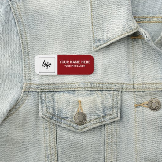 Ihr Logo und Name Personalisierte Mitarbeiter Namensschild (Beispiel)