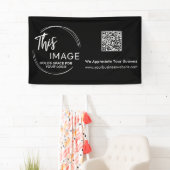 Ihr Logo und QR-Code Business Promo Black Banner (Insitu)
